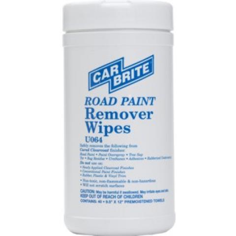 Car Brite Chemicals Road Paint Remover Wipes 6 Tubs/Case
