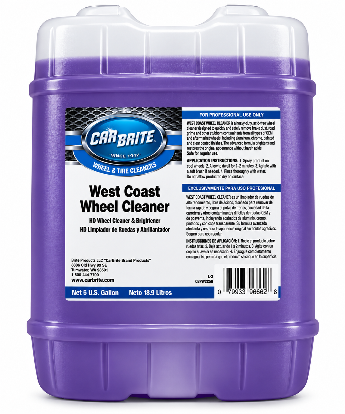 CARBRITE WEST COAST CONCENTRATED WHEEL CLEANER - 20 L