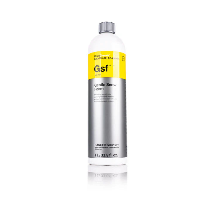 Gsf Gentle Snow Foam bottle on a white background