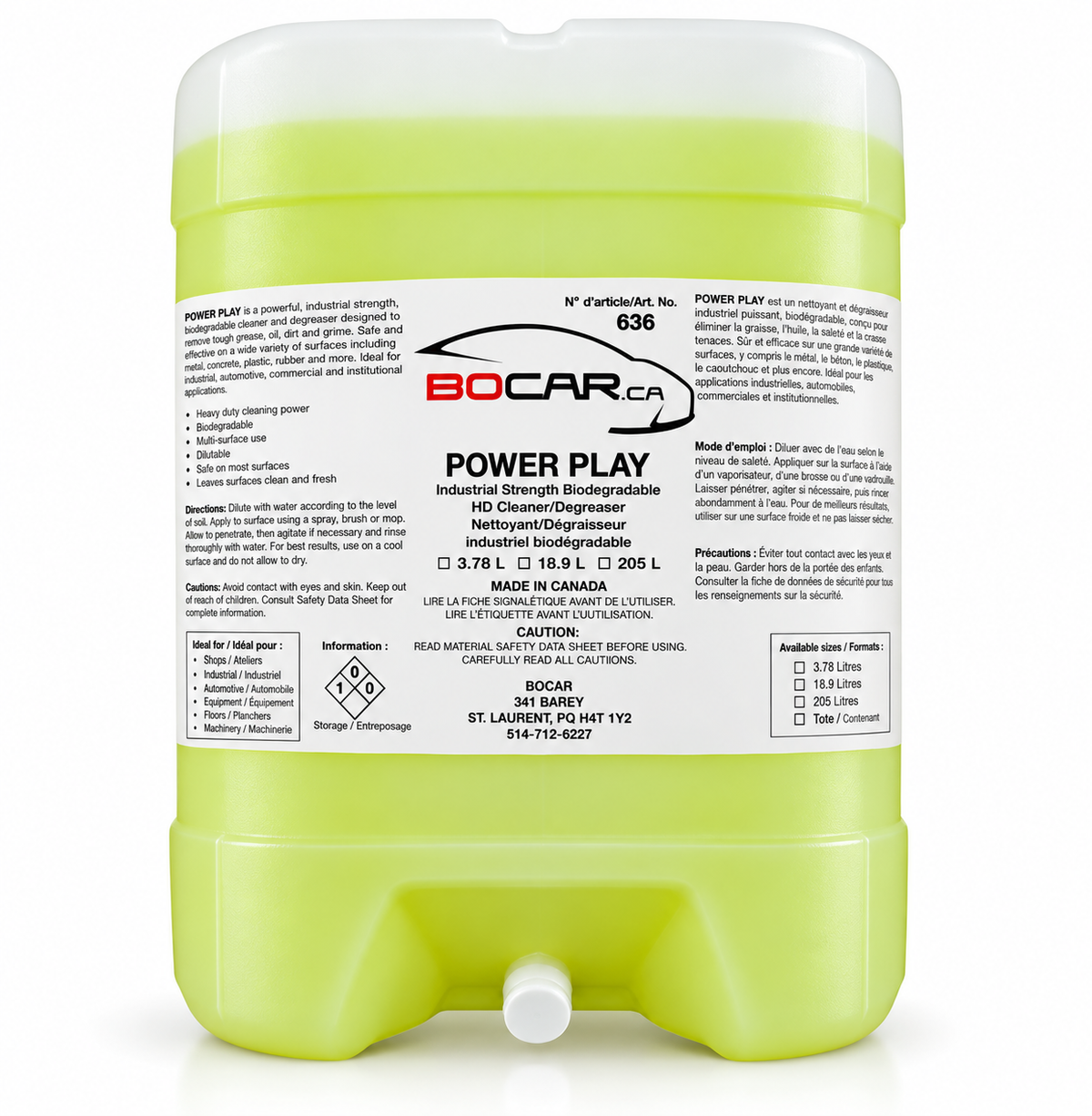 BOCAR POWER PLAY ALL-PURPOSE CLEANER & DEGREASER