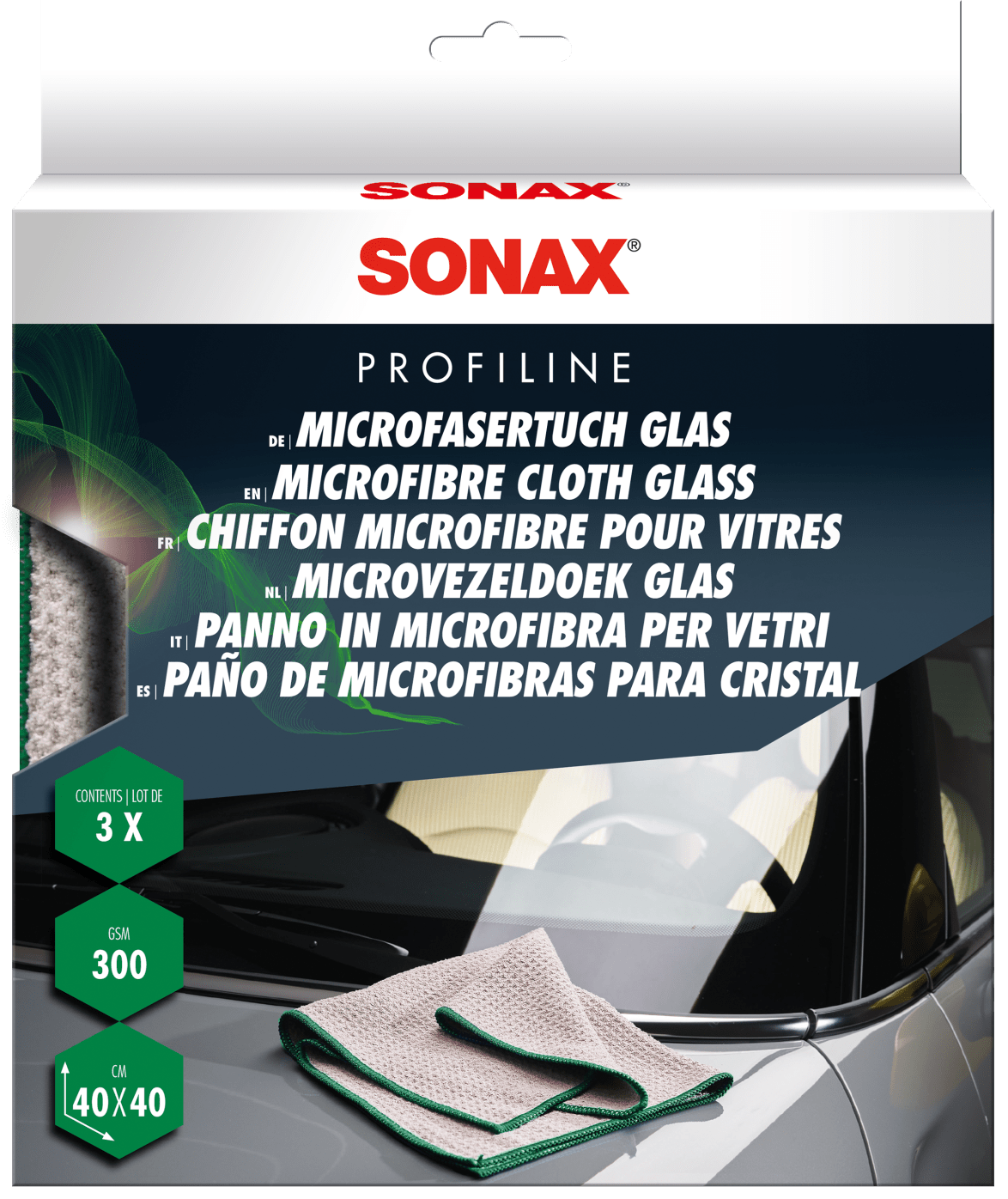 SONAX MICROFIBER GLASS CLOTH - 3PK