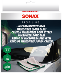 SONAX MICROFIBER GLASS CLOTH - 3PK